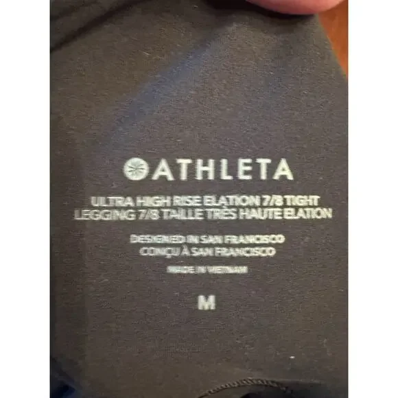 ATHLETA Ultra High Rise Elation 7/8 Legging M Medium | Black tight #599750 - Picture 3 of 15